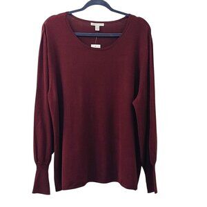 Cato Fashions Long Sleeve Pullover Sweater, Size 22/24W, Burgundy
